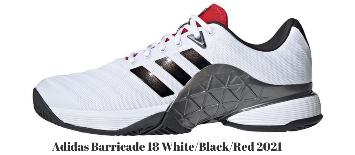 Giày Tennis Adidas Barricade 18 White/Black/Red 2021