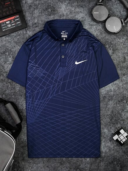 Áo Tennis Nike Có Cổ Màu Xanh Đen #ANCC05XD
