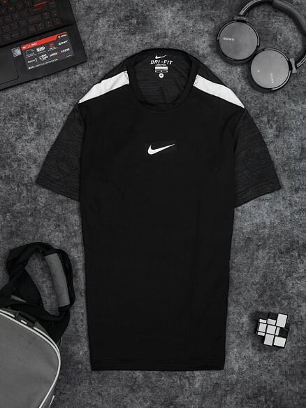 Áo Tennis Nike Cổ Tròn Màu Đen #ANCT03D